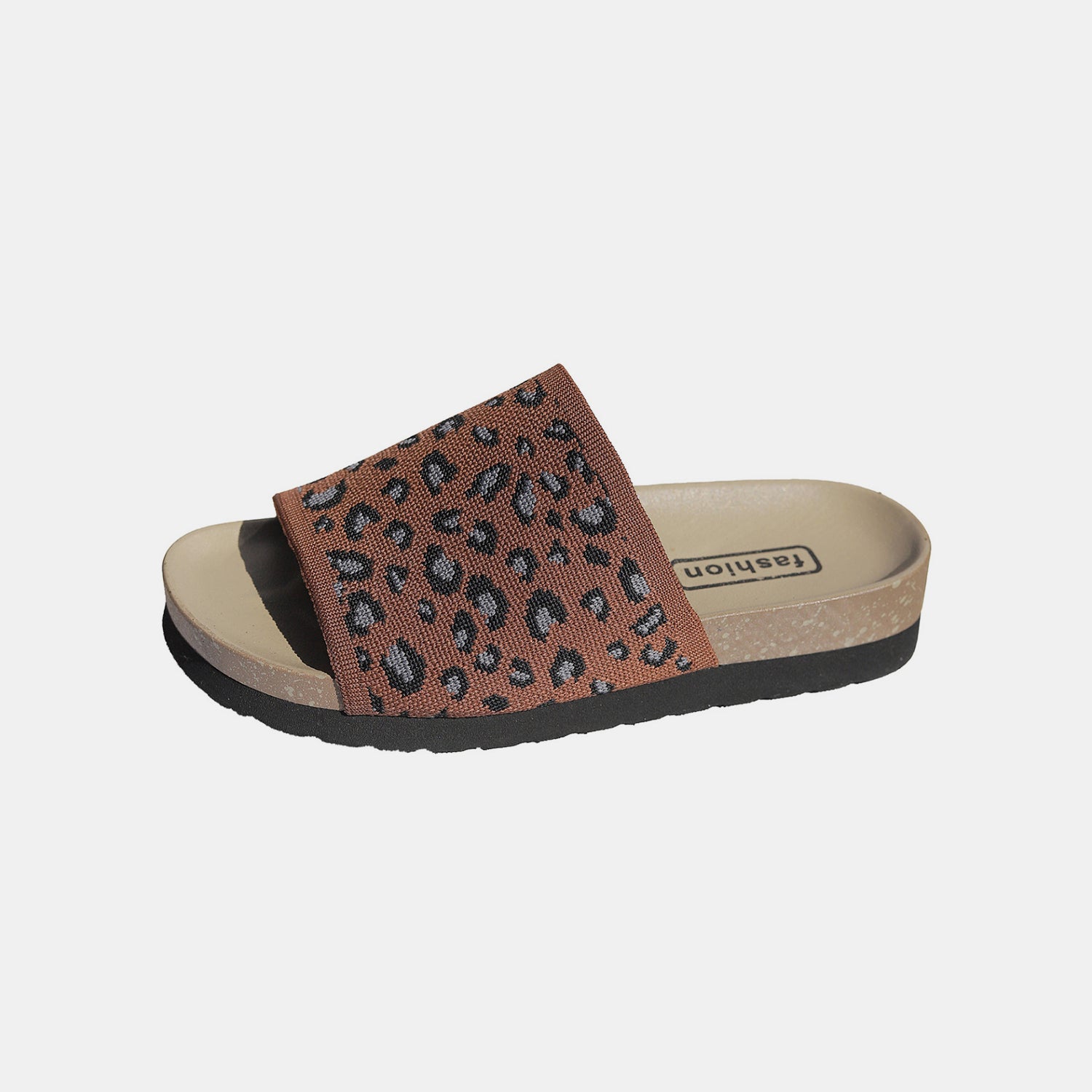 Sandalias de punta abierta con estampado de leopardo