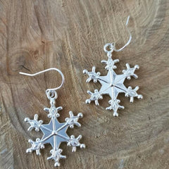 Silver-Plated Snowflakes Earrings