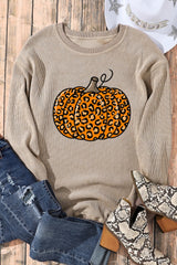 Sudadera de manga larga y cuello redondo con diseño de calabaza