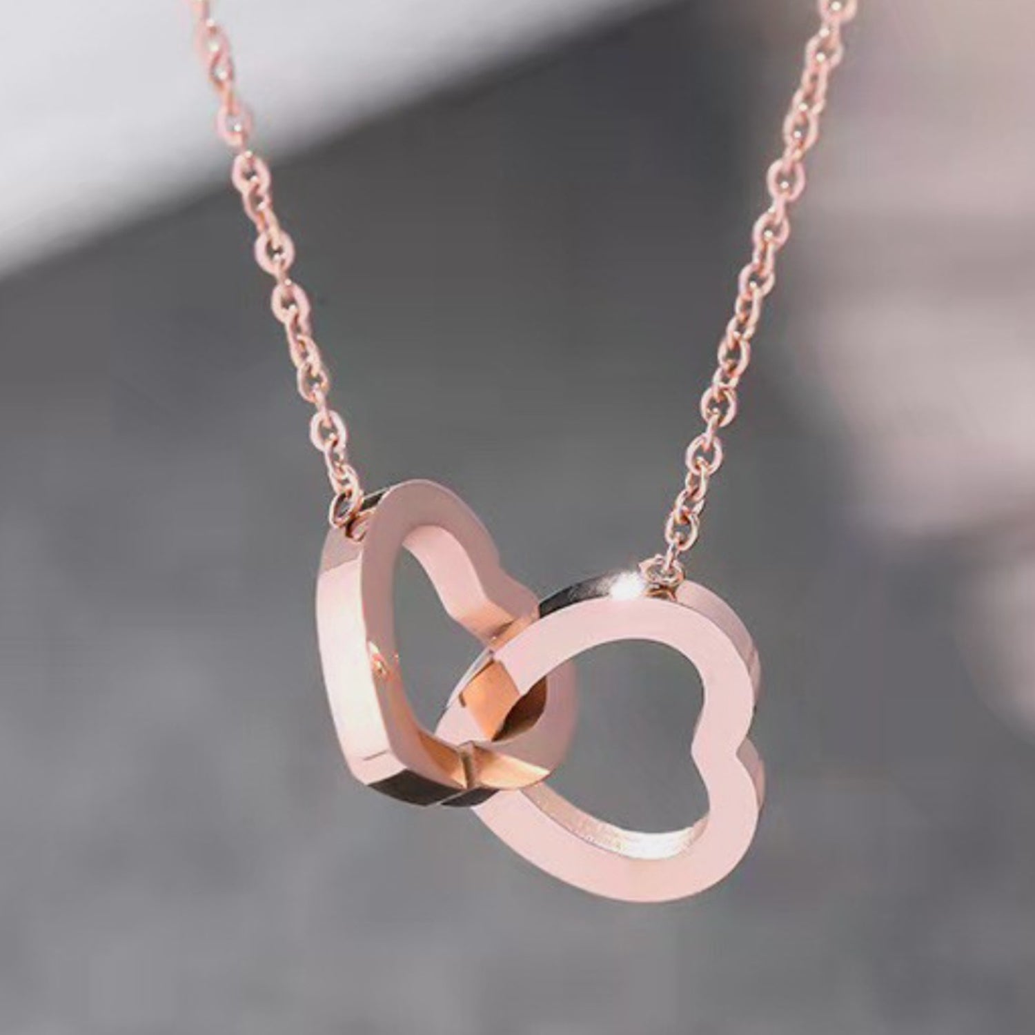 Alloy Double Heart Necklace - Admiresty