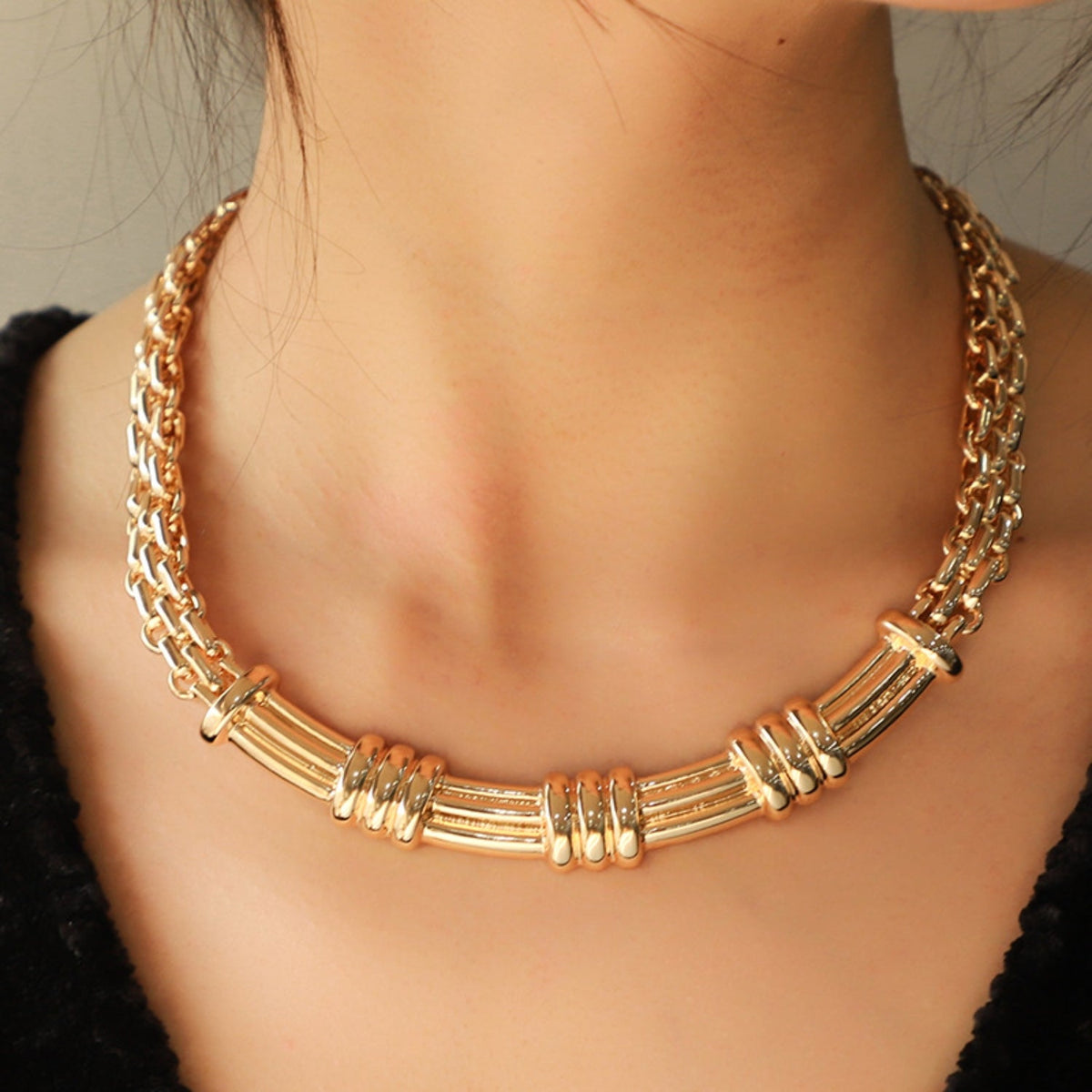 Alloy Iron Chain Necklace - Admiresty