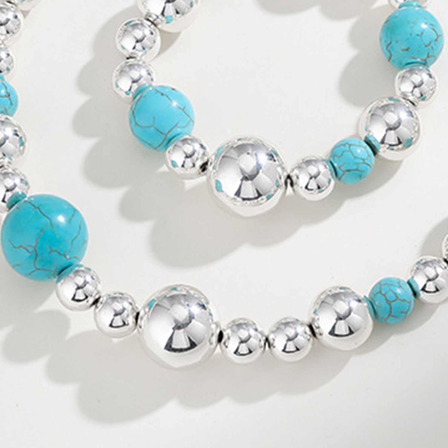 Artificial Turquoise Alloy Bead Necklace - Admiresty