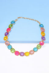 Zinc Alloy Resin Necklace