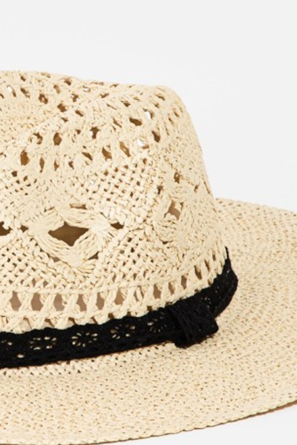 Sombrero de ala ancha con detalle de encaje calado Fame