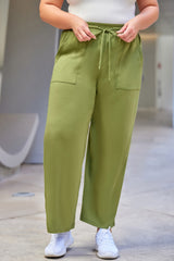 Plus Size Drawstring Straight Pants with Pockets