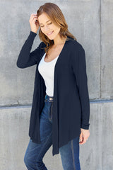 Basic Bae Full Size Open Front Long Sleeve Cardigan - Admiresty