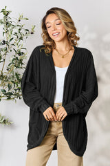 Basic Bae Full Size Ribbed Cocoon Cardigan - Admiresty