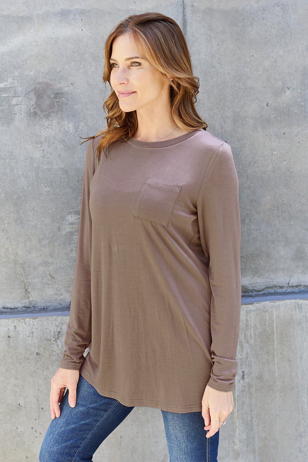 Basic Bae Full Size Round Neck Long Sleeve Top - Admiresty