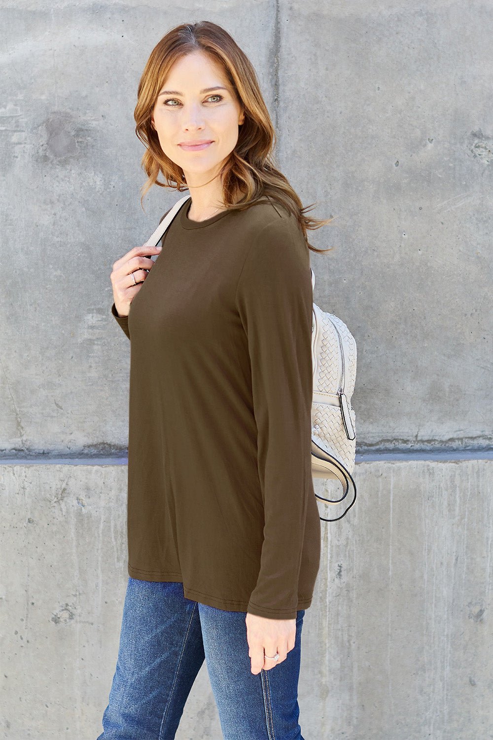 Basic Bae Full Size Round Neck Long Sleeve Top - Admiresty