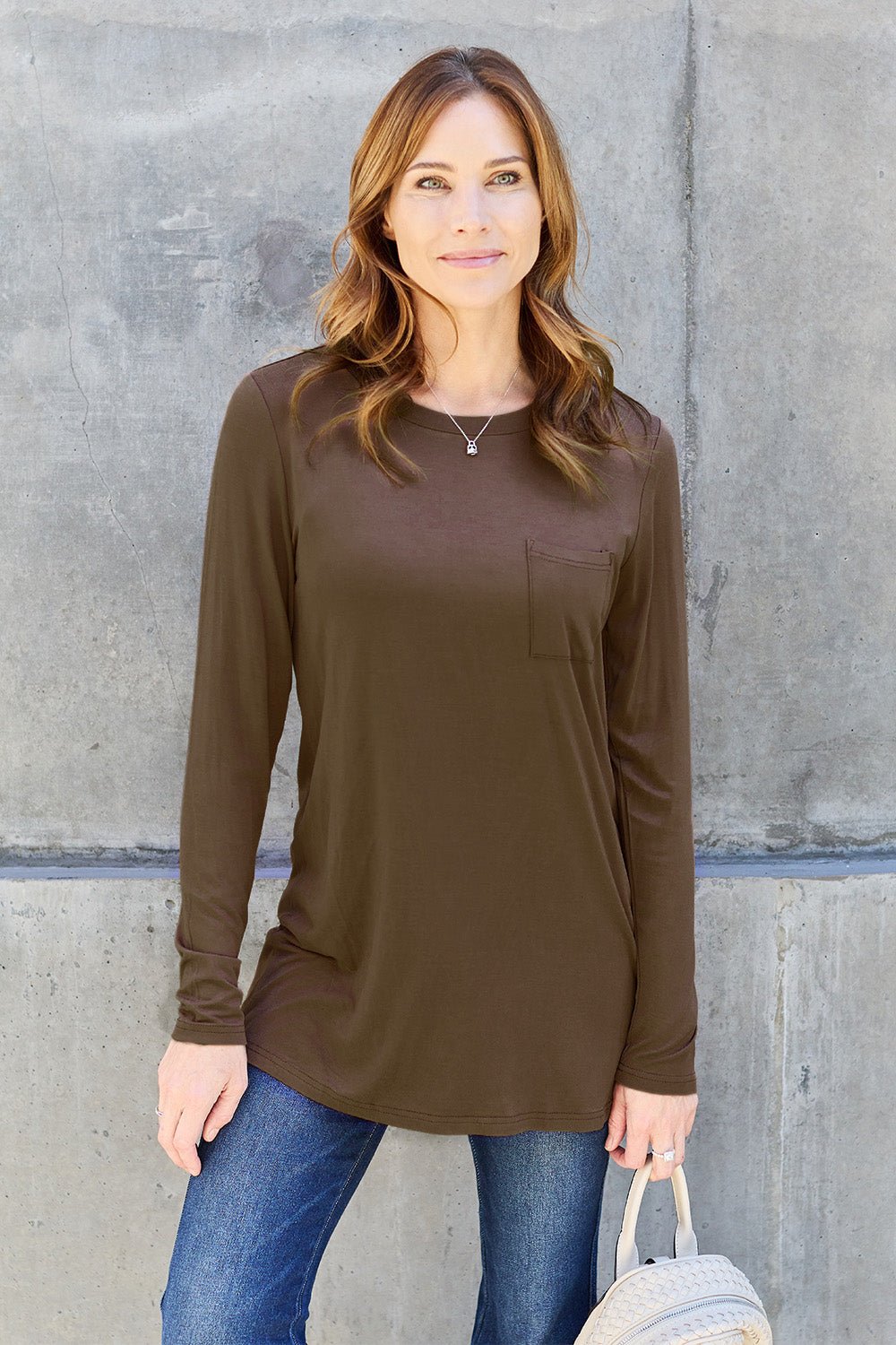 Basic Bae Full Size Round Neck Long Sleeve Top - Admiresty