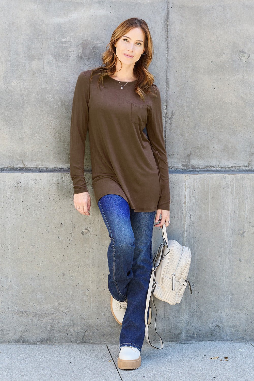 Basic Bae Full Size Round Neck Long Sleeve Top - Admiresty