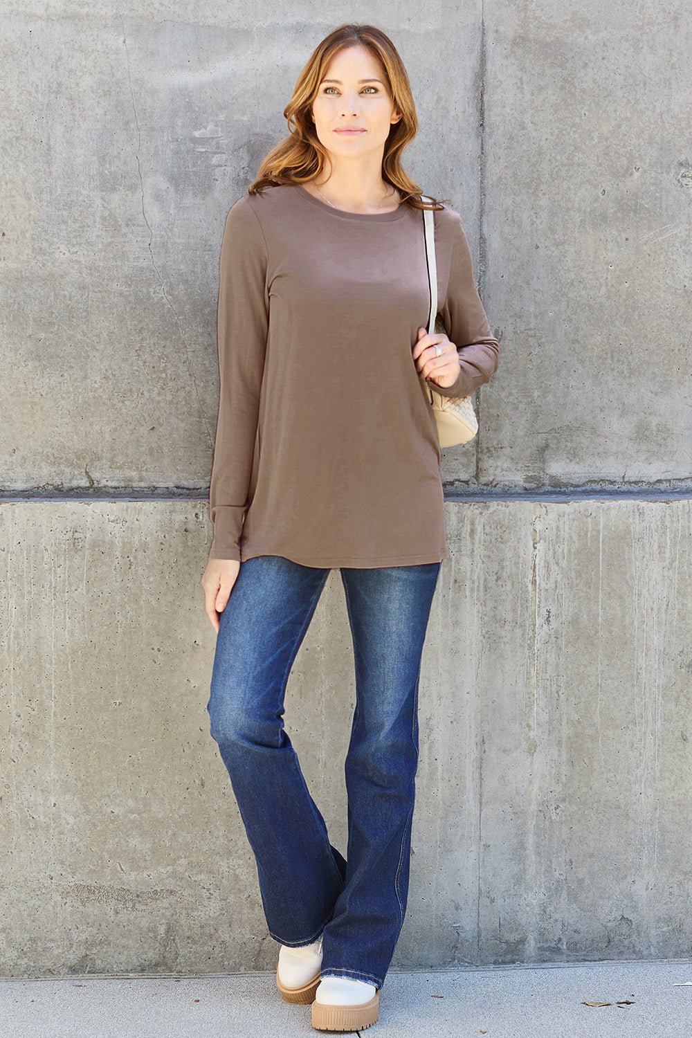 Basic Bae Full Size Round Neck Long Sleeve Top - Admiresty