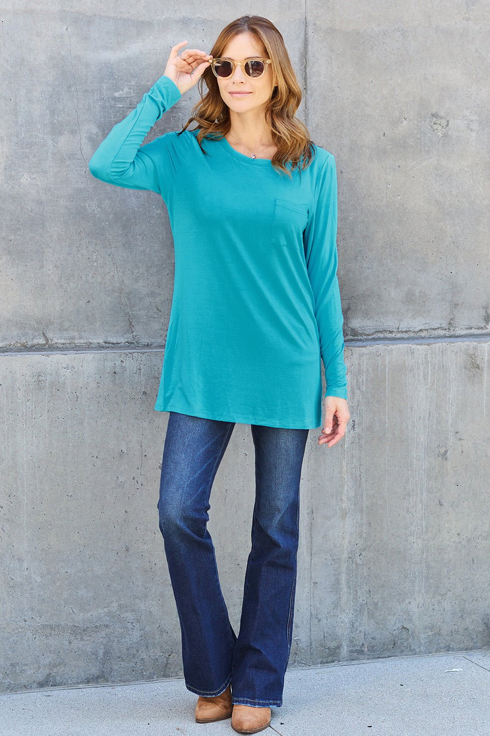 Basic Bae Full Size Round Neck Long Sleeve Top - Admiresty