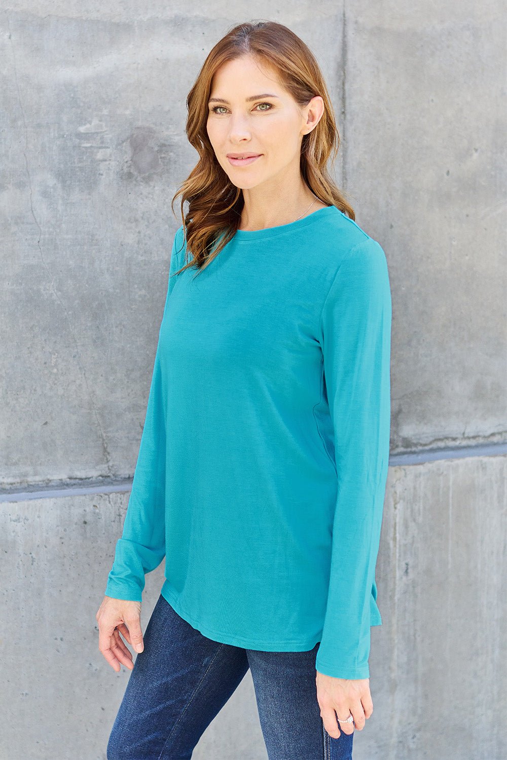 Basic Bae Full Size Round Neck Long Sleeve Top - Admiresty