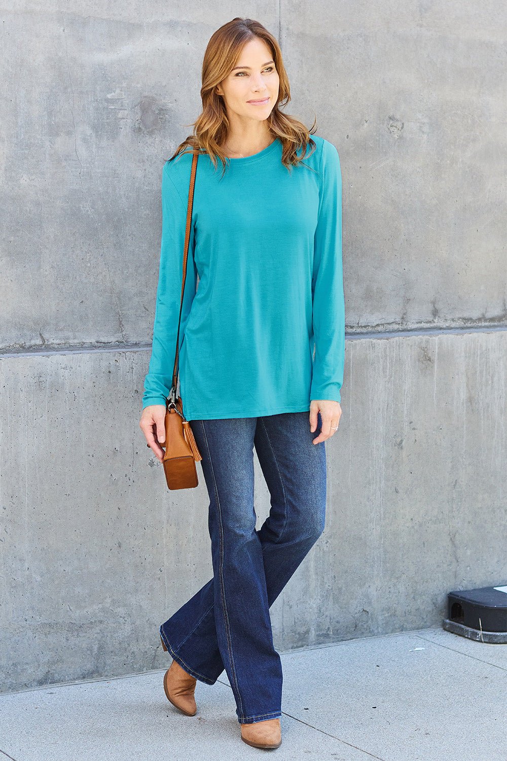 Basic Bae Full Size Round Neck Long Sleeve Top - Admiresty