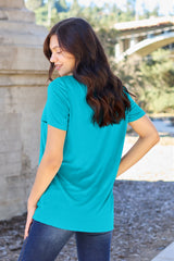 Basic Bae Full Size V - Neck Short Sleeve T - Shirt - Admiresty