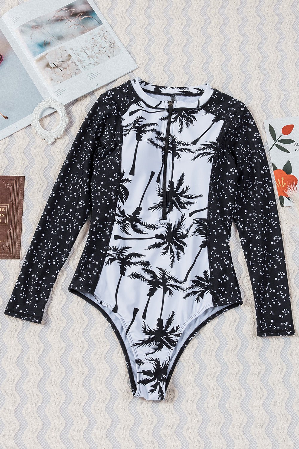 Beach Style Zip - Up One - Piece Swimsuit - Admiresty