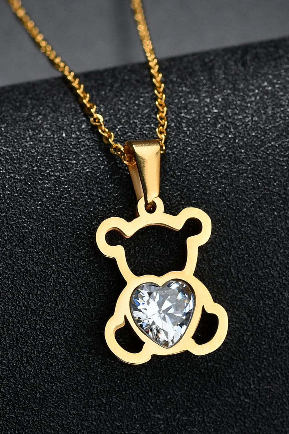 Bear Pendant Stainless Steel Necklace - Admiresty