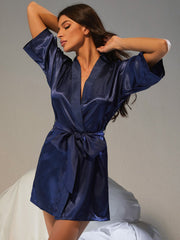 Belted Half Sleeve Robe - Admiresty