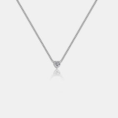 Heart Inlaid Zircon 925 Sterling Silver Necklace