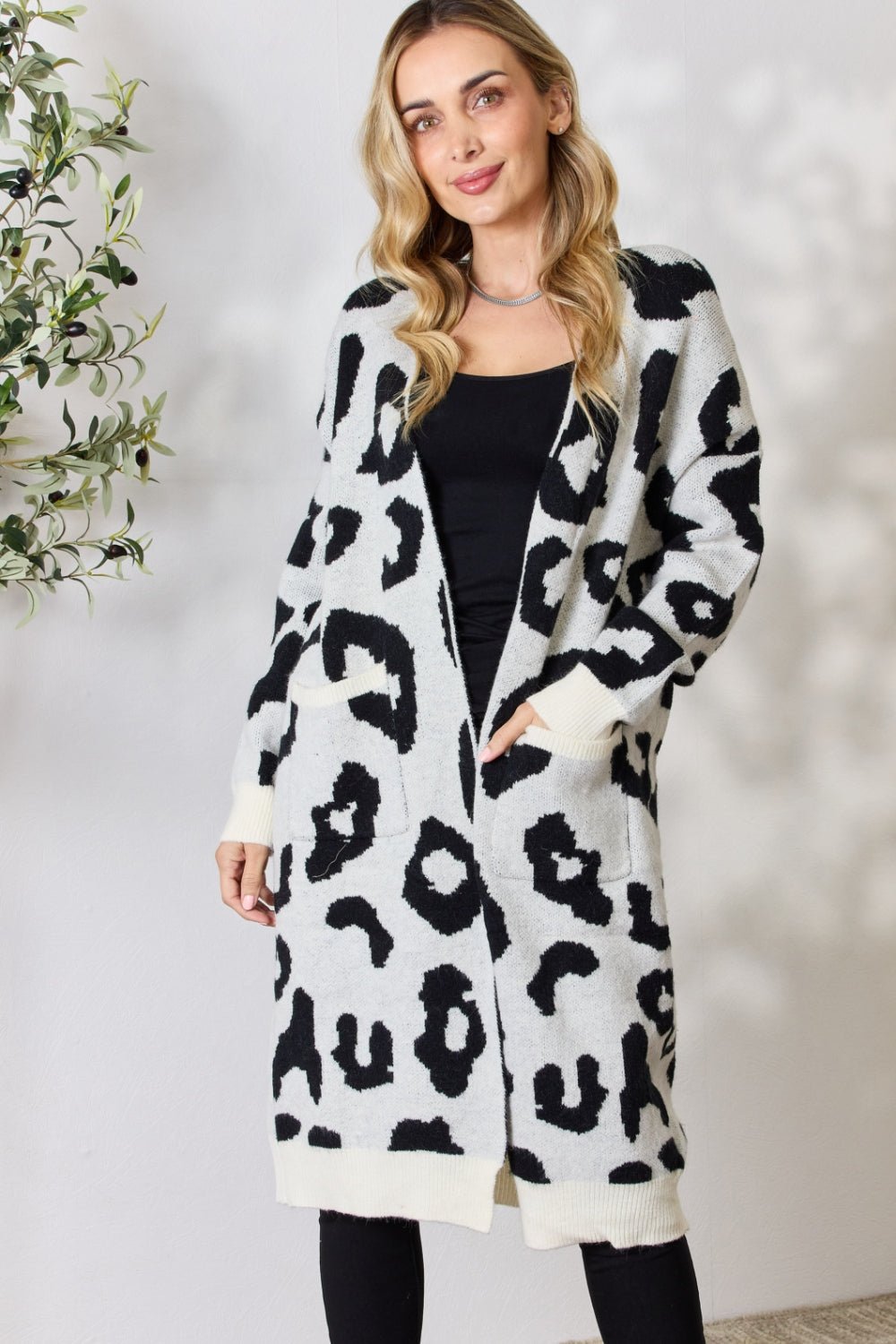 BiBi Leopard Open Front Cardigan - Admiresty