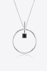 Black Zircon 925 Sterling Silver Necklace - Admiresty