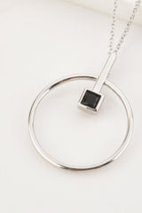 Black Zircon 925 Sterling Silver Necklace - Admiresty