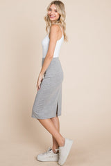 BOMBOM Elastic Waist Pencil Skirt - Admiresty