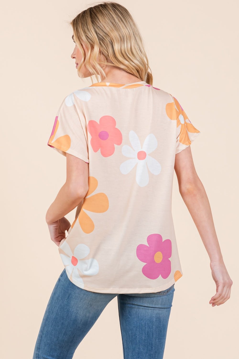 BOMBOM Floral Short Sleeve T - Shirt - Admiresty