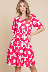 BOMBOM Flower Print Ruched Dress - Admiresty