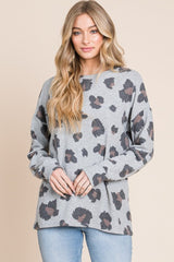 BOMBOM Leopard Drop Shoulder T-Shirt - Admiresty