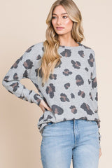 BOMBOM Leopard Drop Shoulder T-Shirt - Admiresty