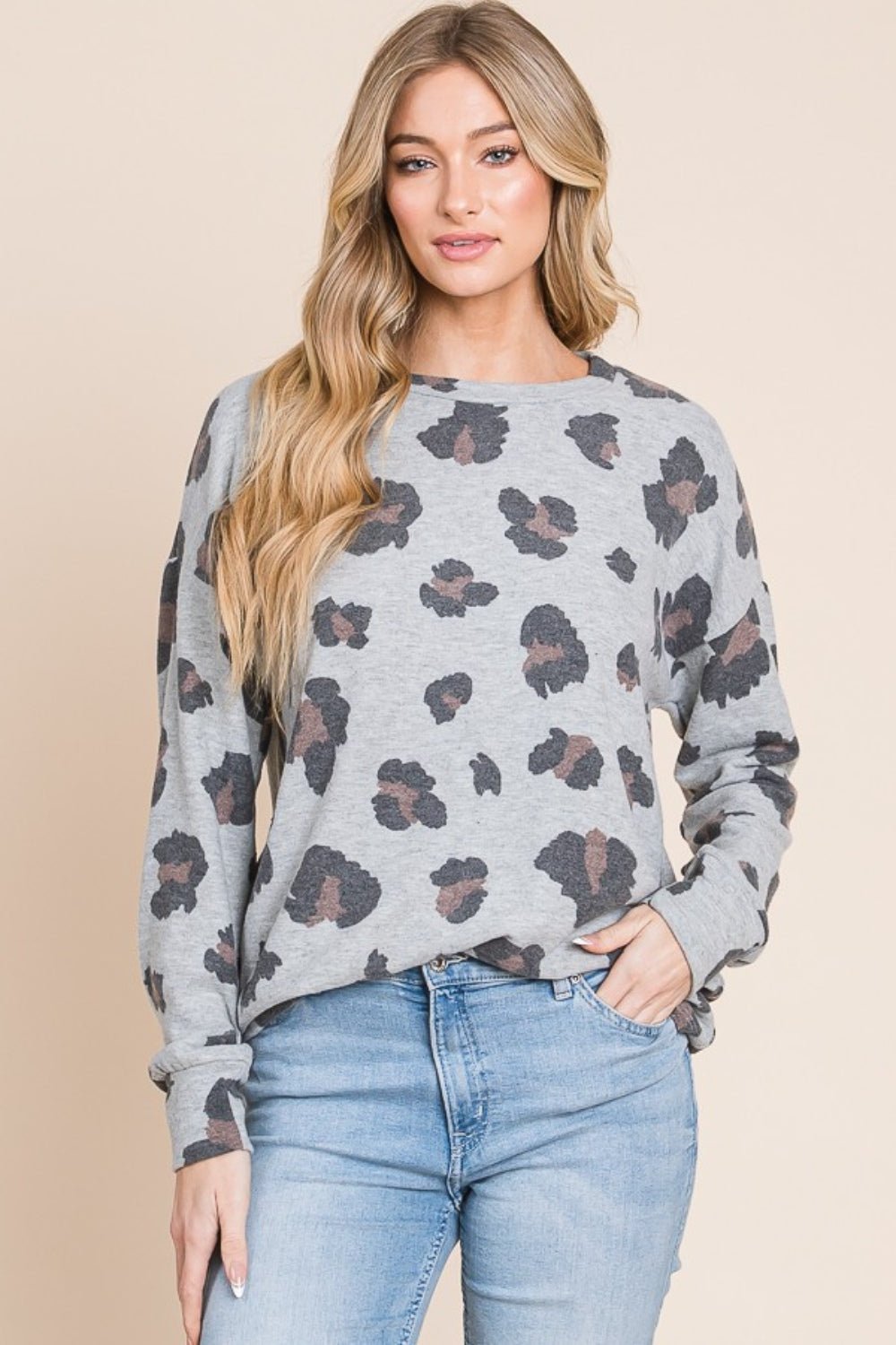 BOMBOM Leopard Drop Shoulder T-Shirt - Admiresty