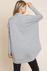 BOMBOM Open Front Long Sleeve Cocoon Cardigan - Admiresty