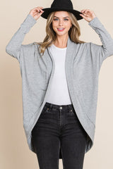 BOMBOM Open Front Long Sleeve Cocoon Cardigan - Admiresty