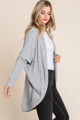 BOMBOM Open Front Long Sleeve Cocoon Cardigan - Admiresty