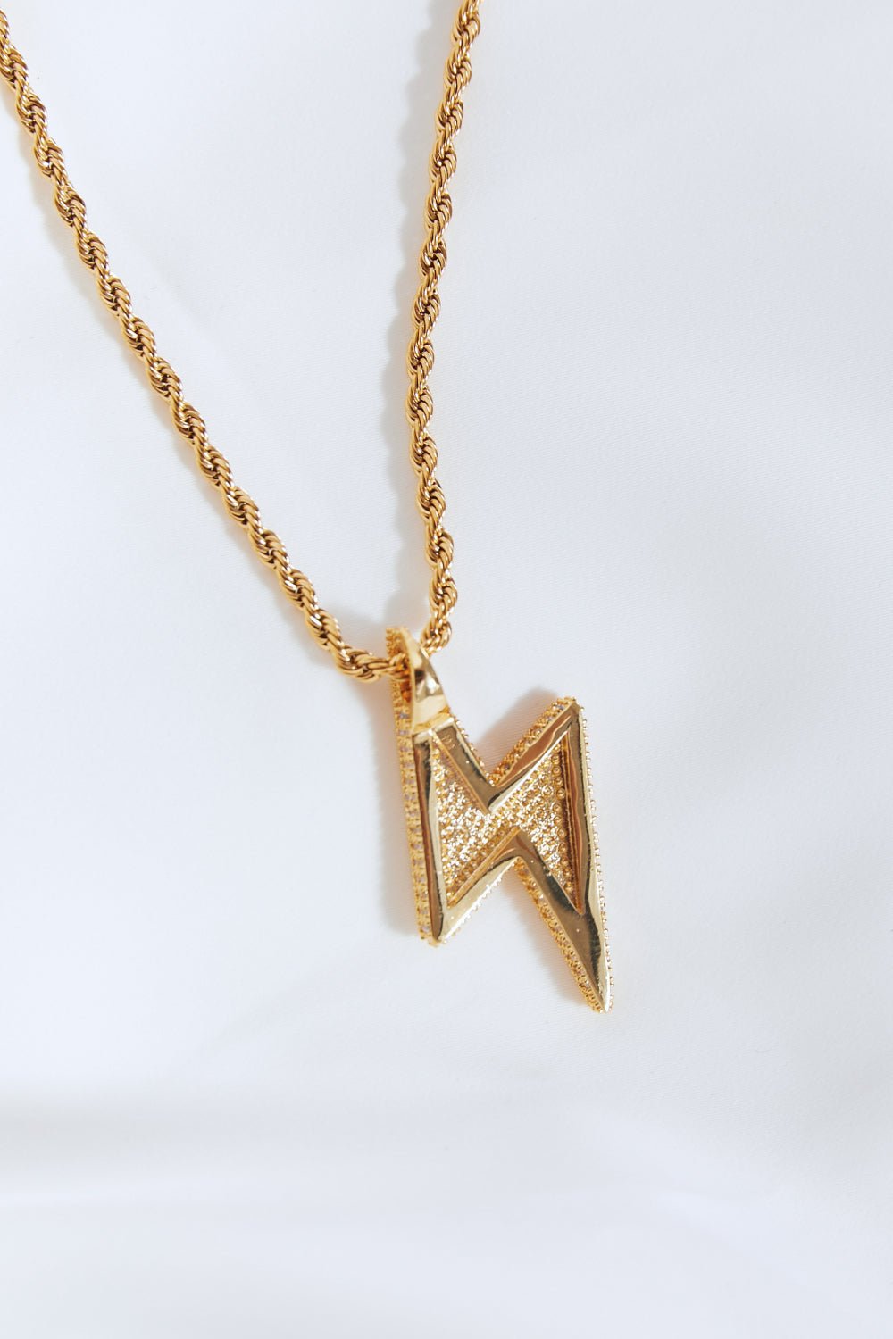 Brass Lightning Pendant Necklace - Admiresty