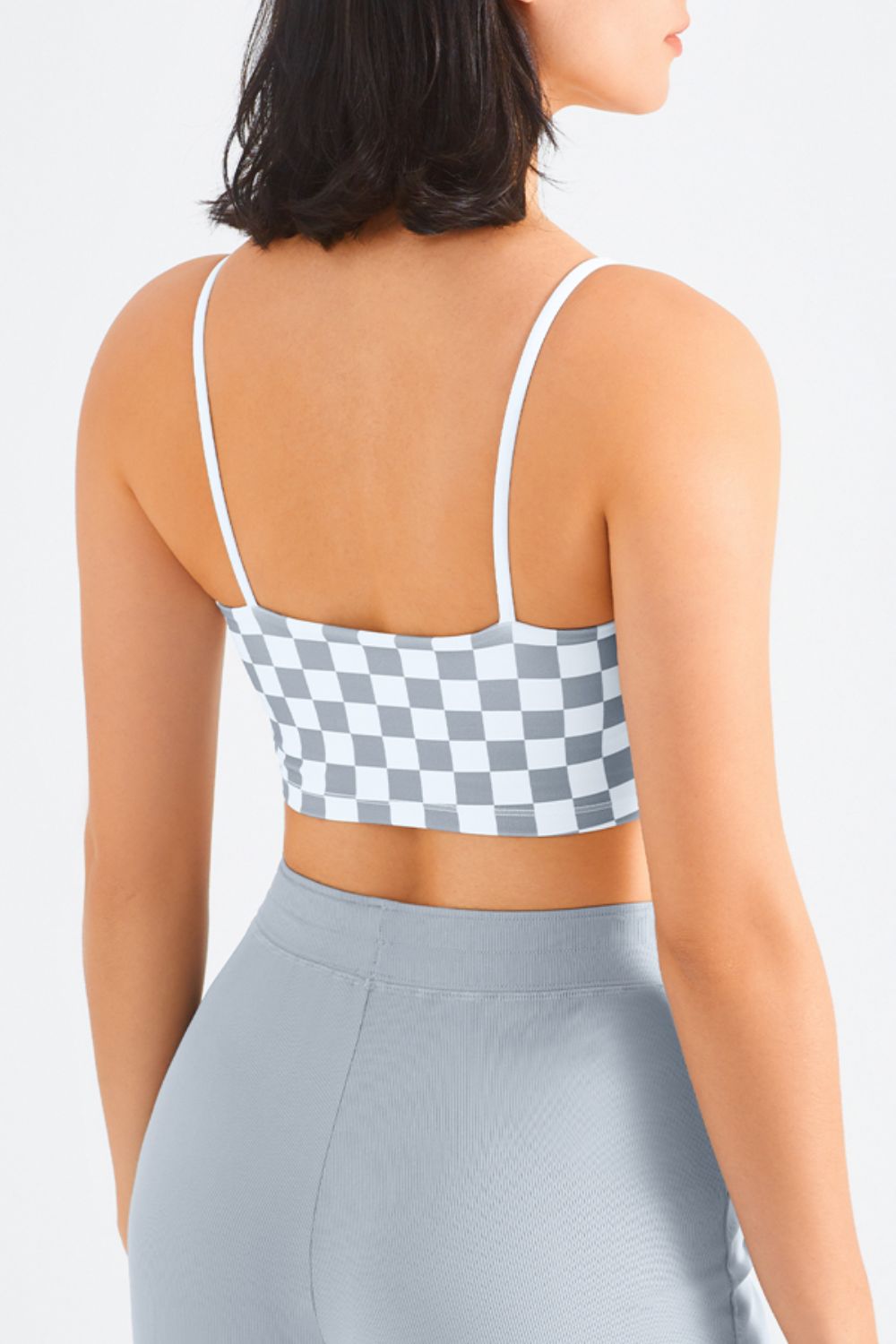 Breathable Checkered Sports Bra - Admiresty