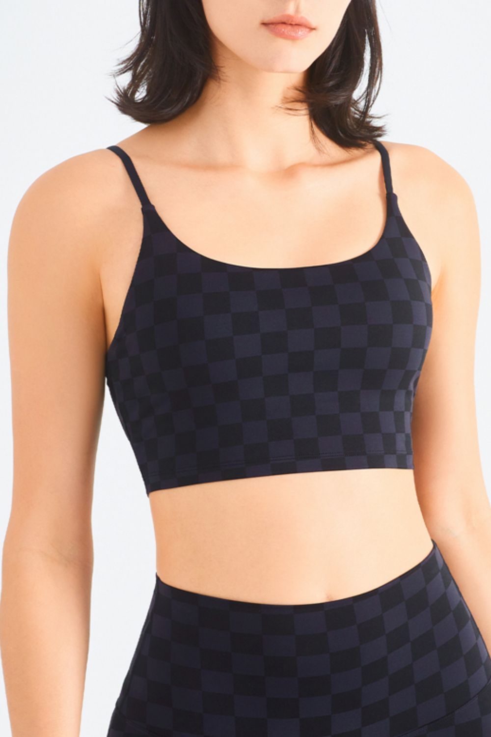 Breathable Checkered Sports Bra - Admiresty