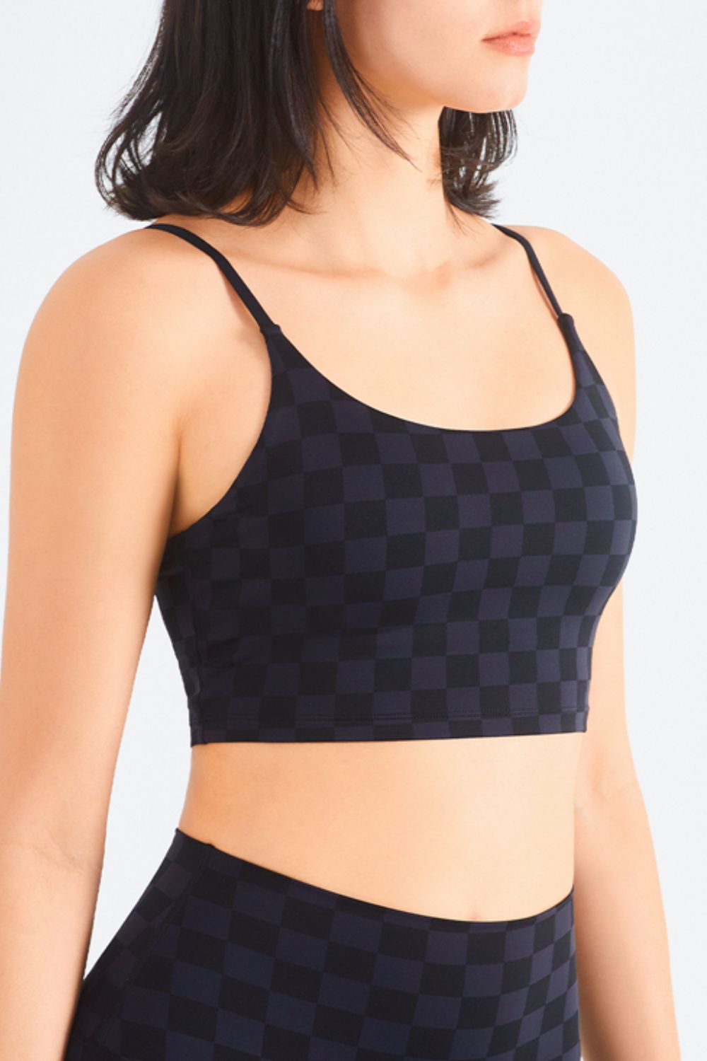 Breathable Checkered Sports Bra - Admiresty