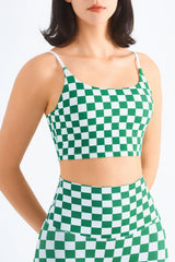 Breathable Checkered Sports Bra - Admiresty