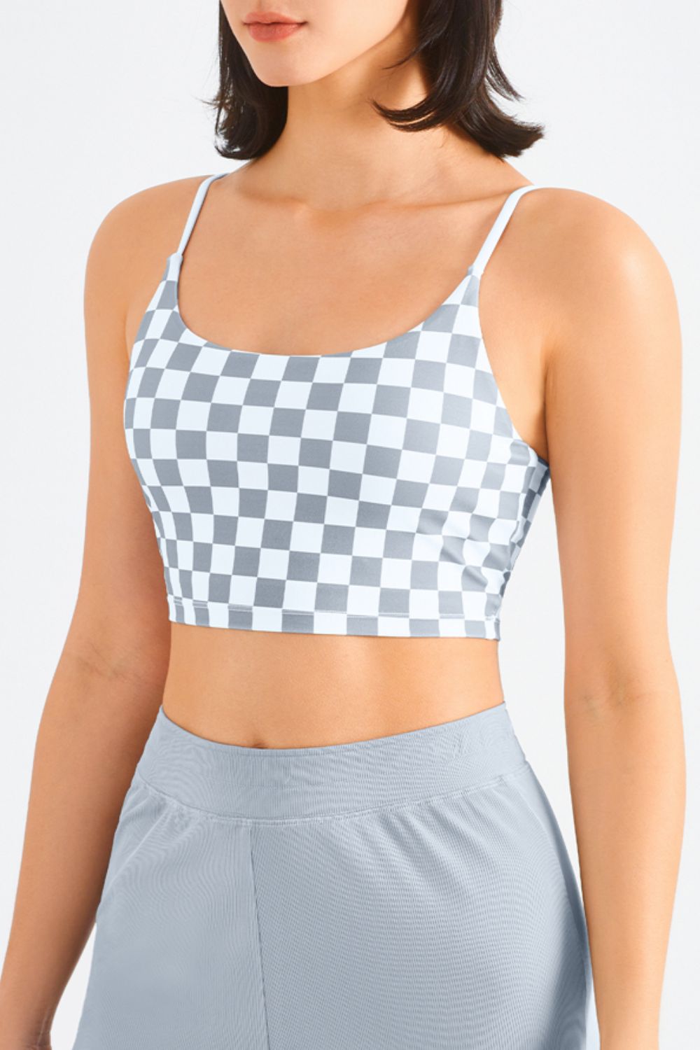 Breathable Checkered Sports Bra - Admiresty