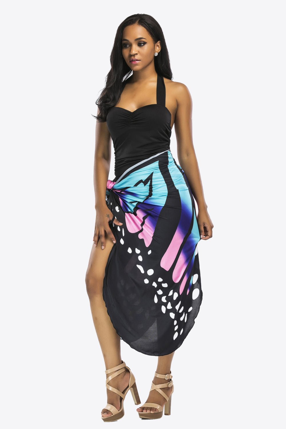 Butterfly Spaghetti Strap Cover Up - Admiresty