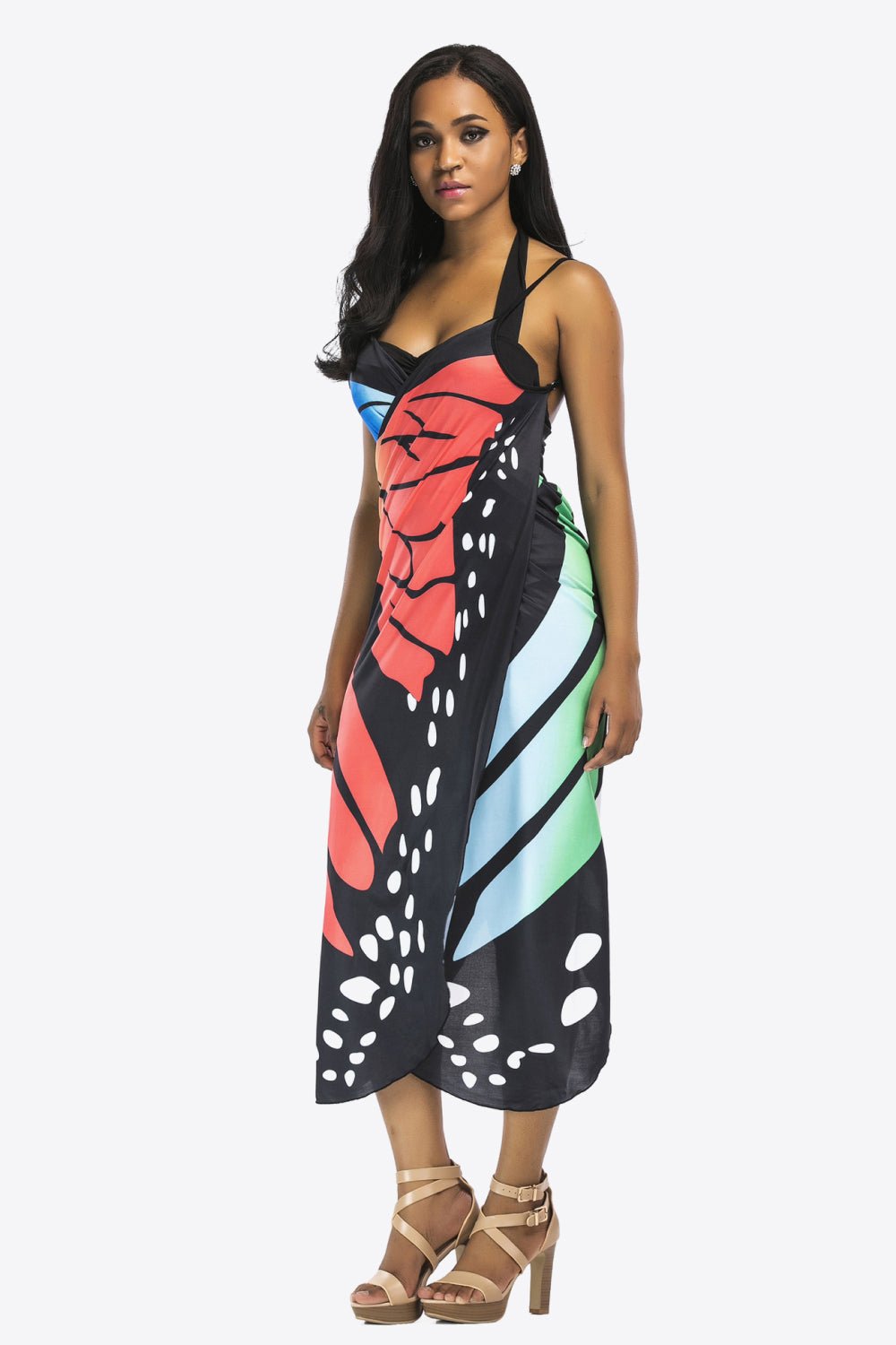 Butterfly Spaghetti Strap Cover Up - Admiresty