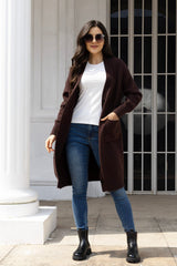 Button Up Long Sleeve Cardigan with Pockets - Admiresty