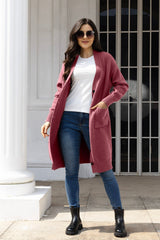 Button Up Long Sleeve Cardigan with Pockets - Admiresty