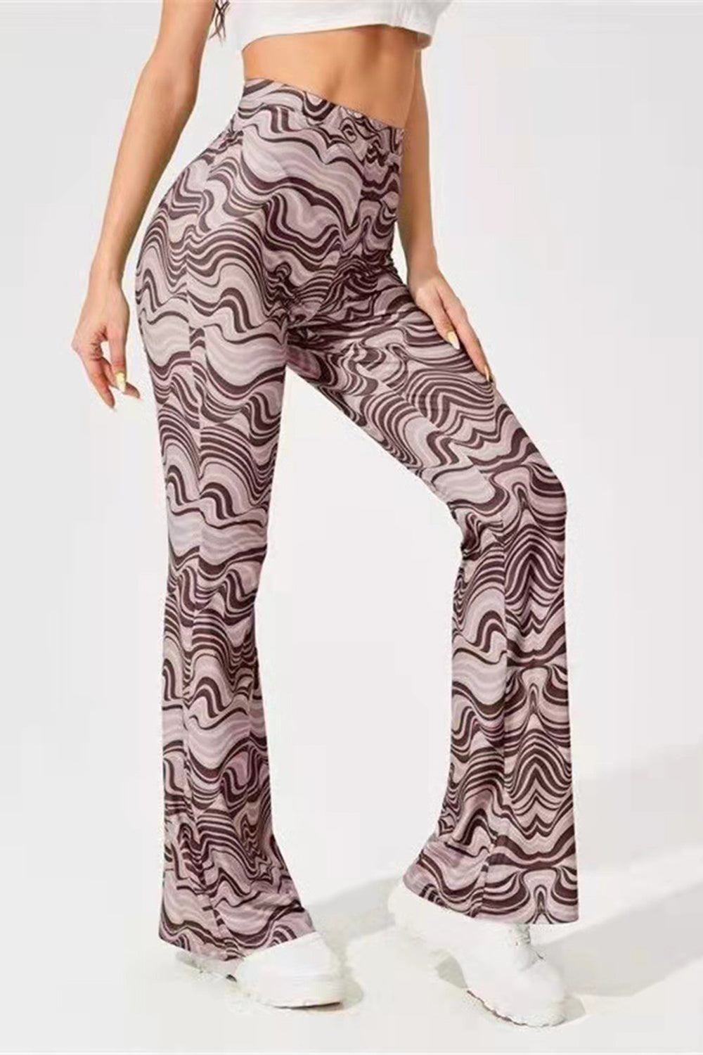 Printed High Waist Flare Pants