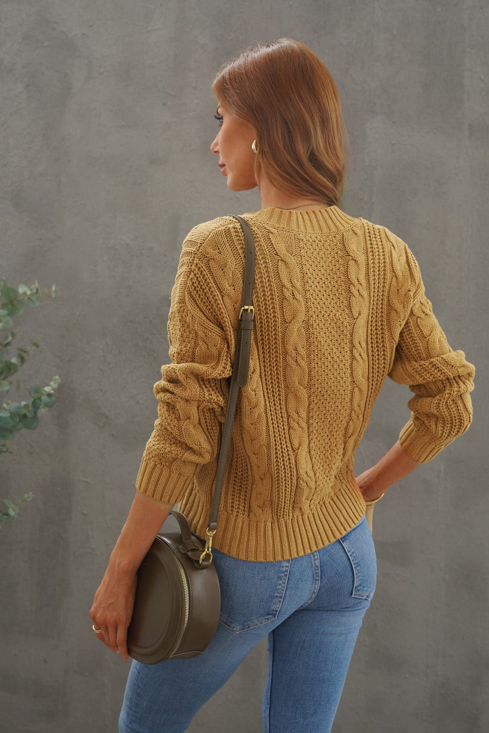 Cable - Knit Button Up Dropped Shoulder Cardigan - Admiresty