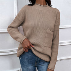 Dropped Shoulder Sweater with Pocket