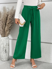 Lace-Up Waist Straight Leg Pants